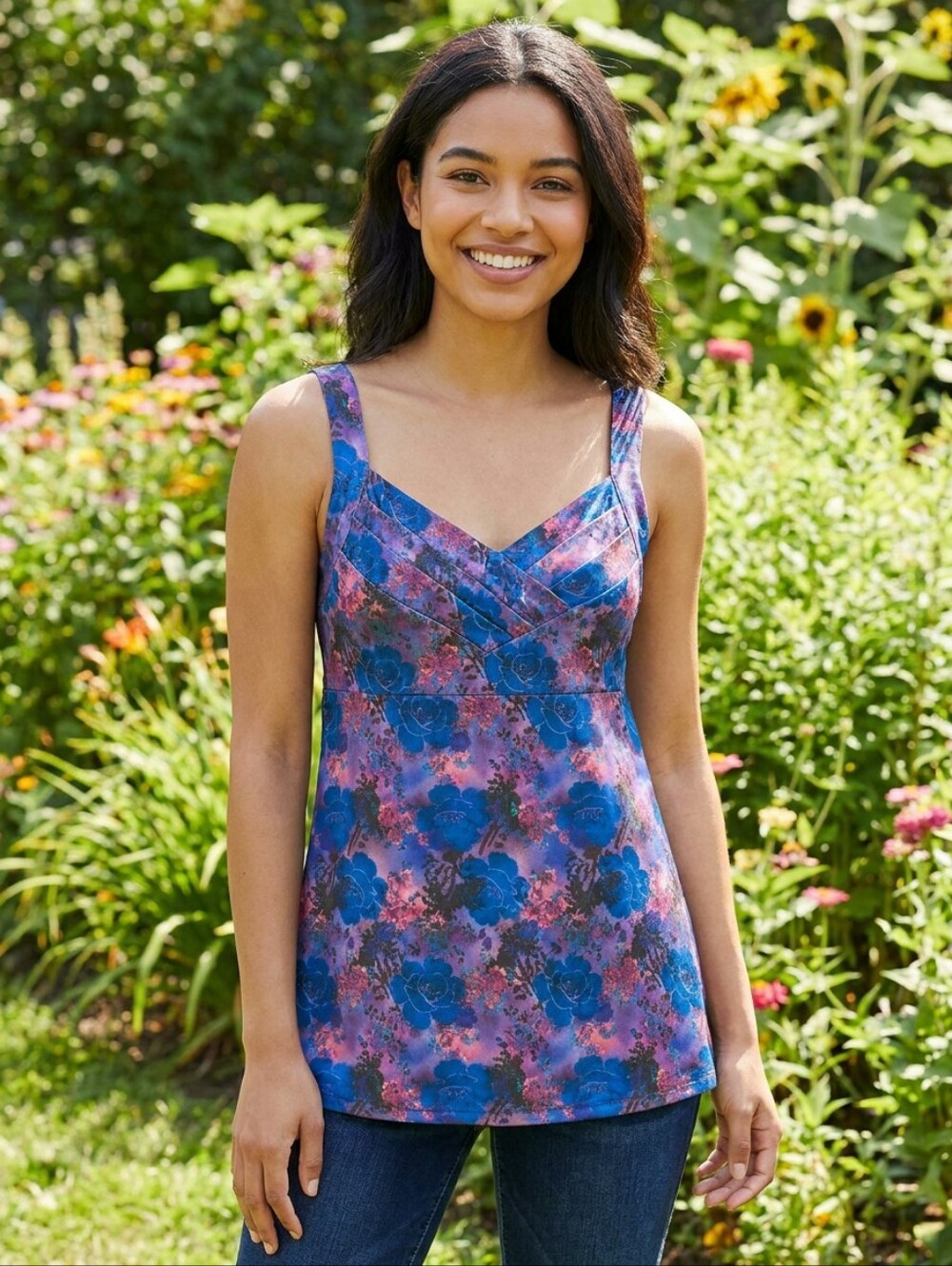 3 for $30! SALE REI Floral Built-In Bra Cutout Back Yoga Performance Tank Top